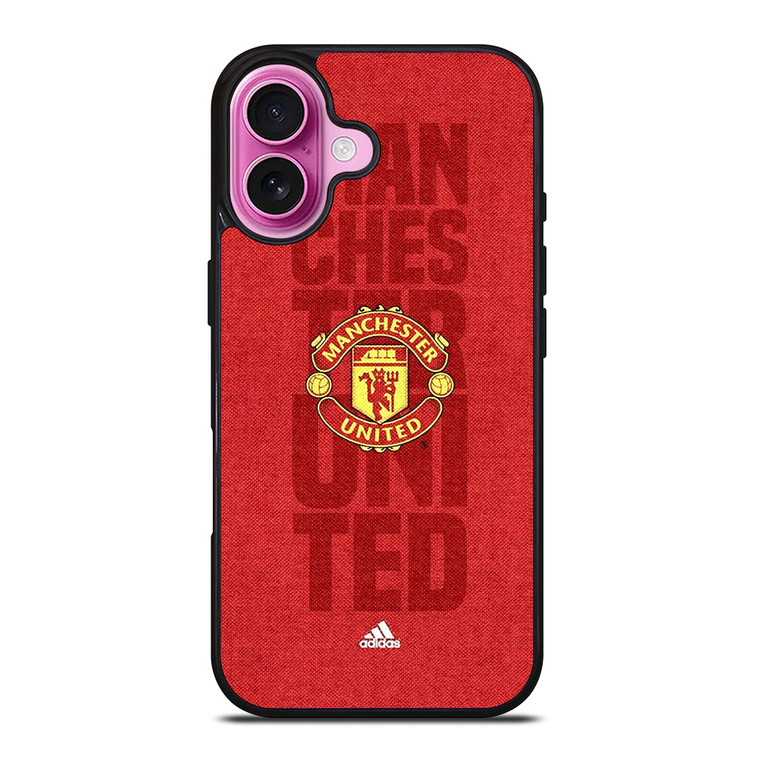 MANCHESTER UNITED FC LOGO ADIDAS iPhone 16 Plus Case Cover