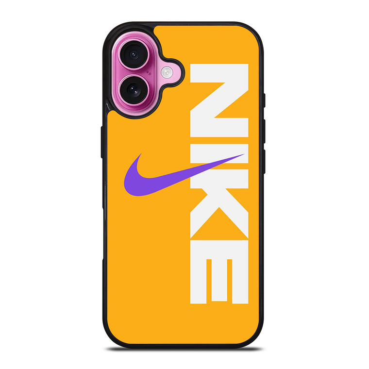 NIKE LOGO PURPLE YELLOW iPhone 16 Plus Case Cover