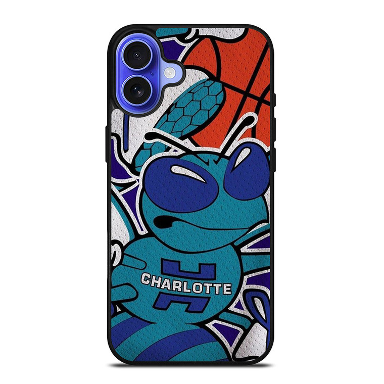 CHARLOTTE HORNETS BASKTEBALL TEAM LOGO iPhone 16 Case Cover