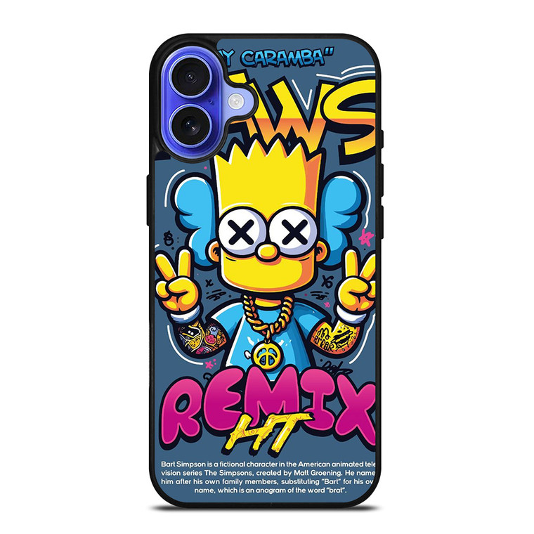 KAWS X BART SIMPSONS iPhone 16 Case Cover