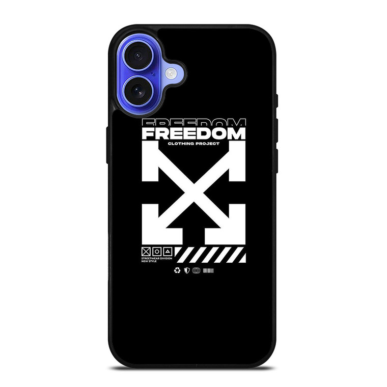 OFF WHITE CLOTHING FREEDOM iPhone 16 Case Cover