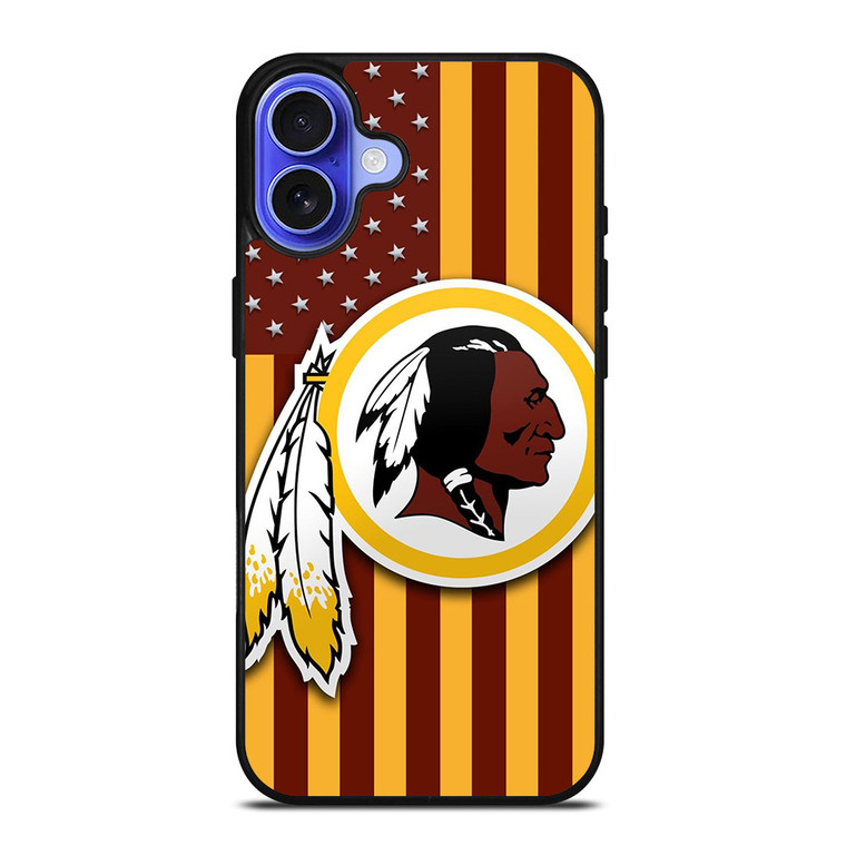 WASHINGTON REDSKINS LOGO USA FLAG iPhone 16 Case Cover WASHINGTON REDSKINS LOGO USA FLAG iPhone 16 Case Cover