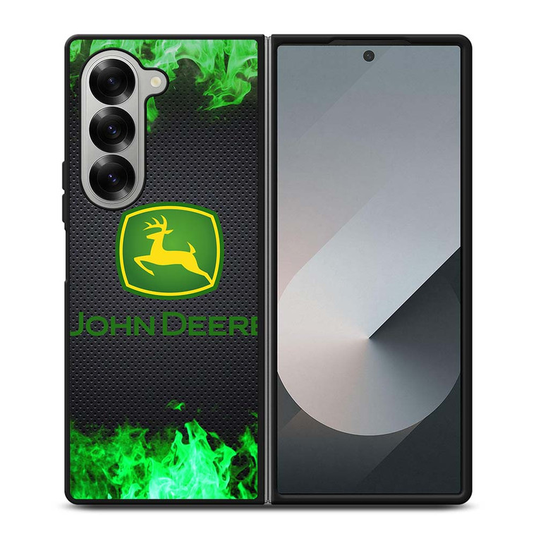 JOHN DEERE TRACTOR LOGO GREEN FIRE Samsung Galaxy Z Fold 6 Case Cover