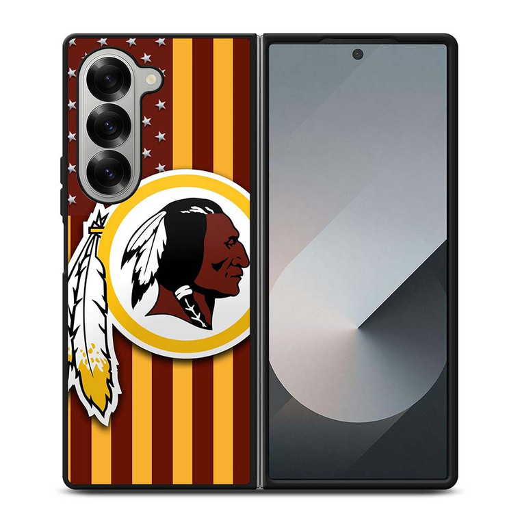 WASHINGTON REDSKINS LOGO USA FLAG Samsung Galaxy Z Fold 6 Case Cover