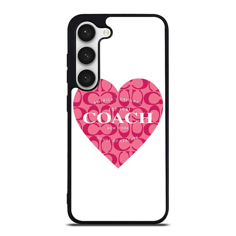 COACH NEW YORK PINK HEART Samsung Galaxy S23 Case Cover COACH NEW YORK PINK HEART Samsung Galaxy S23 Case Cover