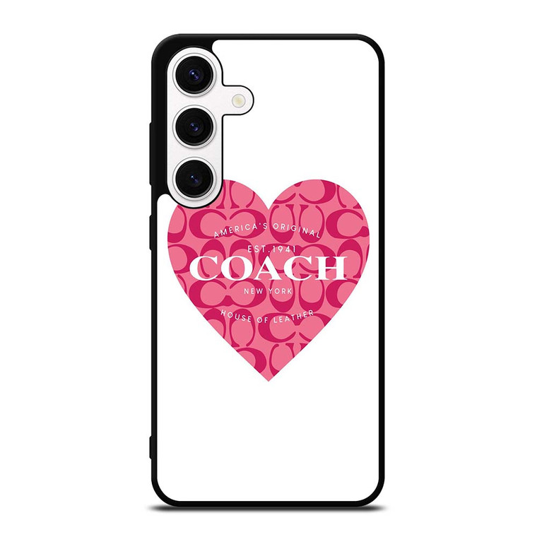 COACH NEW YORK PINK HEART Samsung Galaxy S24 Case Cover