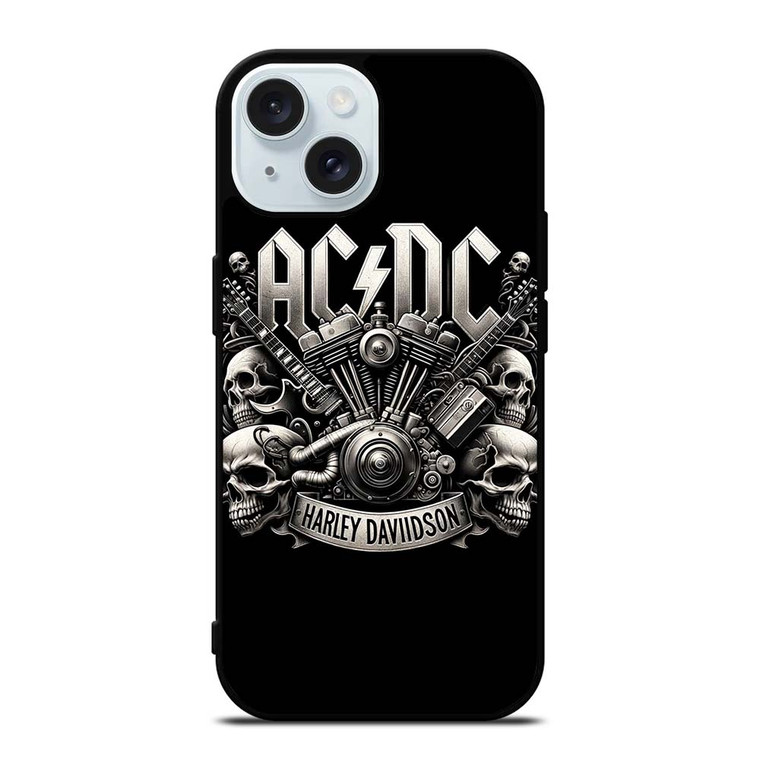 ACDC AC DC HARLEY DAVIDSON LOGO iPhone 15 Case Cover