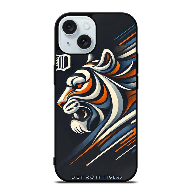 DETROIT TIGERS LOGO ART iPhone 15 Case Cover