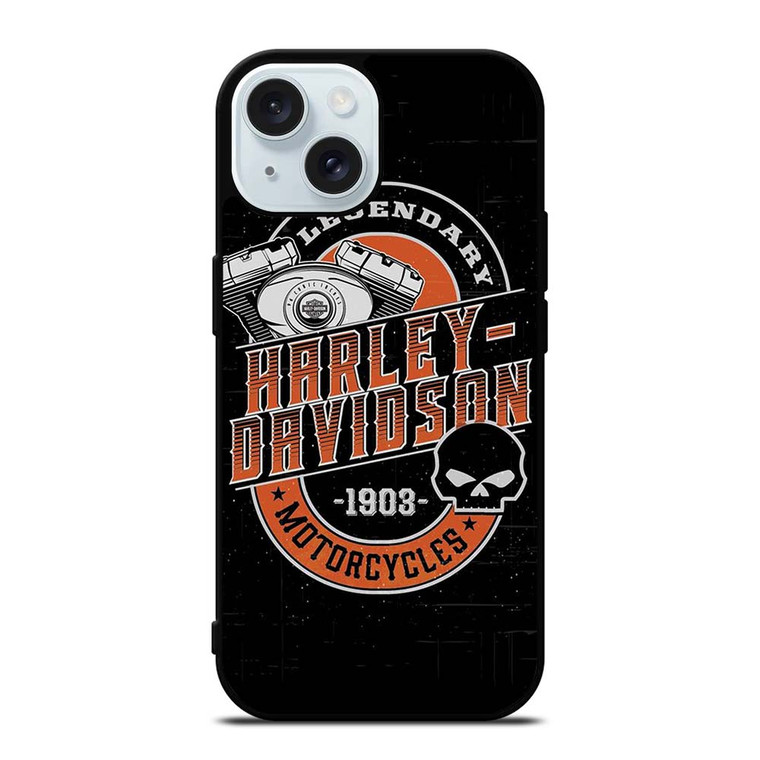 HARLEY DAVIDSON MOTORCYCLE LEGENDARY iPhone 15 Case Cover