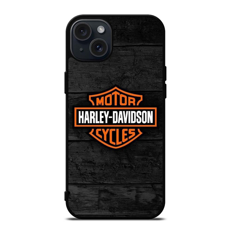 HARLEY DAVIDSON MOTORCYCLE WOODEN LOGO iPhone 15 Plus Case Cover
