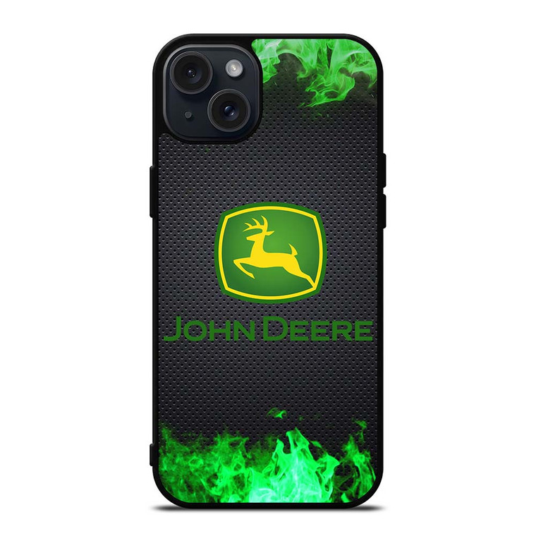 JOHN DEERE TRACTOR LOGO GREEN FIRE iPhone 15 Plus Case Cover