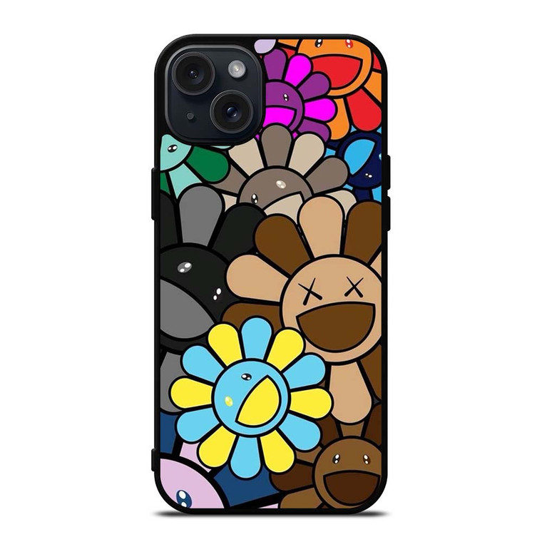 KAWS X TAKASHI MURAKAMI FLOWER iPhone 15 Plus Case Cover