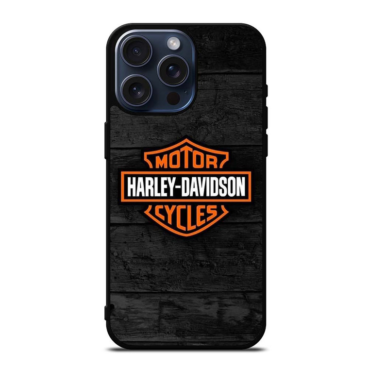 HARLEY DAVIDSON MOTORCYCLE WOODEN LOGO iPhone 15 Pro Max Case Cover