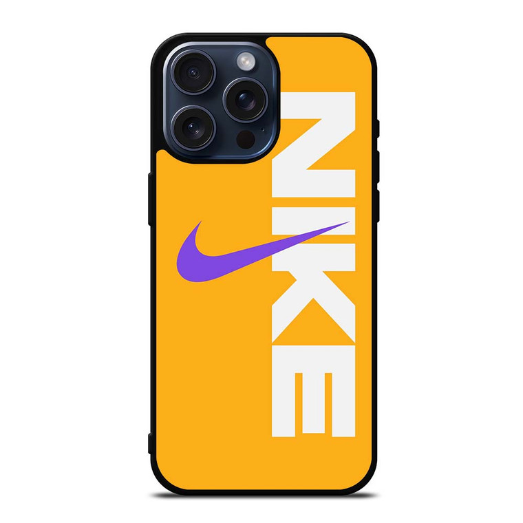 NIKE LOGO PURPLE YELLOW iPhone 15 Pro Max Case Cover