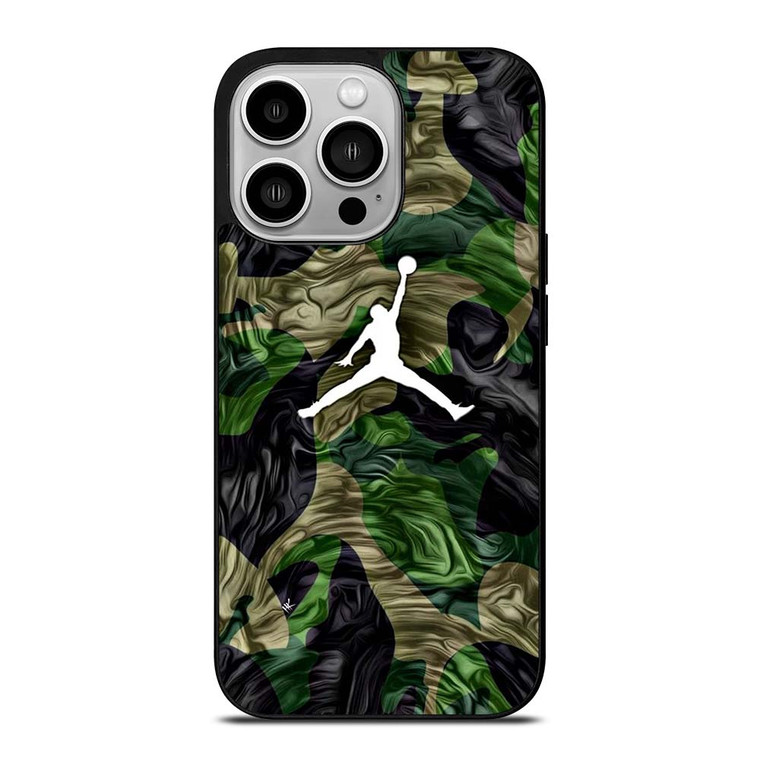 AIR JORDAN LOGO CAMO iPhone 14 Pro Case Cover