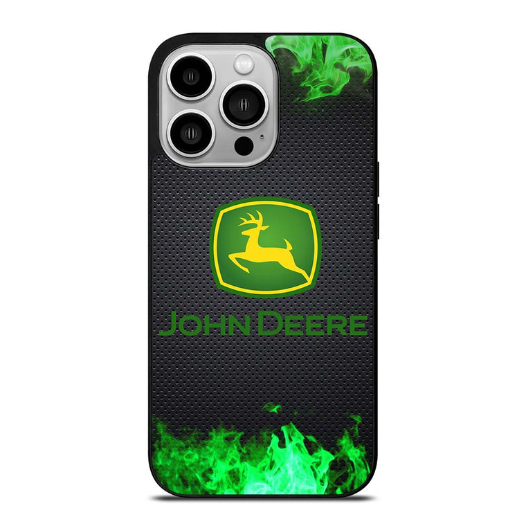 JOHN DEERE TRACTOR LOGO GREEN FIRE iPhone 14 Pro Case Cover
