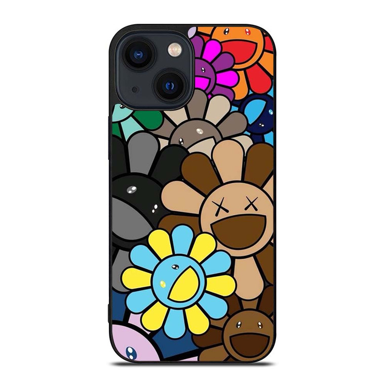 KAWS X TAKASHI MURAKAMI FLOWER iPhone 14 Plus Case Cover