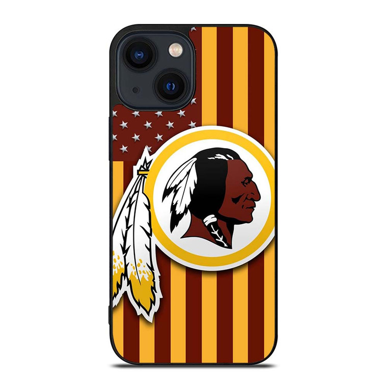 WASHINGTON REDSKINS LOGO USA FLAG iPhone 14 Plus Case Cover WASHINGTON REDSKINS LOGO USA FLAG iPhone 14 Plus Case Cover