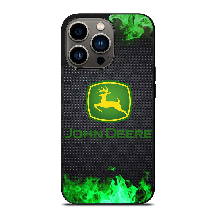 JOHN DEERE TRACTOR LOGO GREEN FIRE iPhone 13 Pro Case Cover