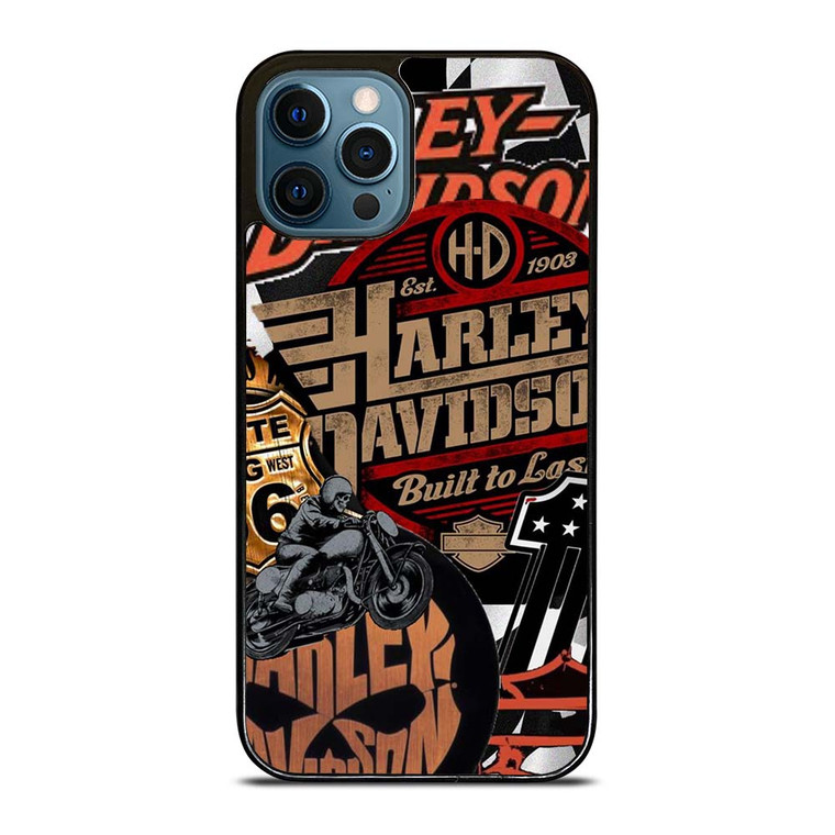 HARLEY DAVIDSON MOTORCYCLE LOGO COLLAGE iPhone 12 Pro Max Case Cover