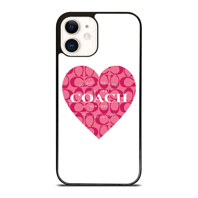 COACH NEW YORK PINK HEART iPhone 12 Case Cover