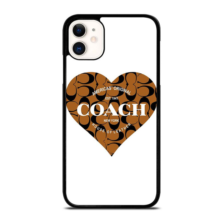 COACH NEW YORK BROWN HEART iPhone 11 Case Cover