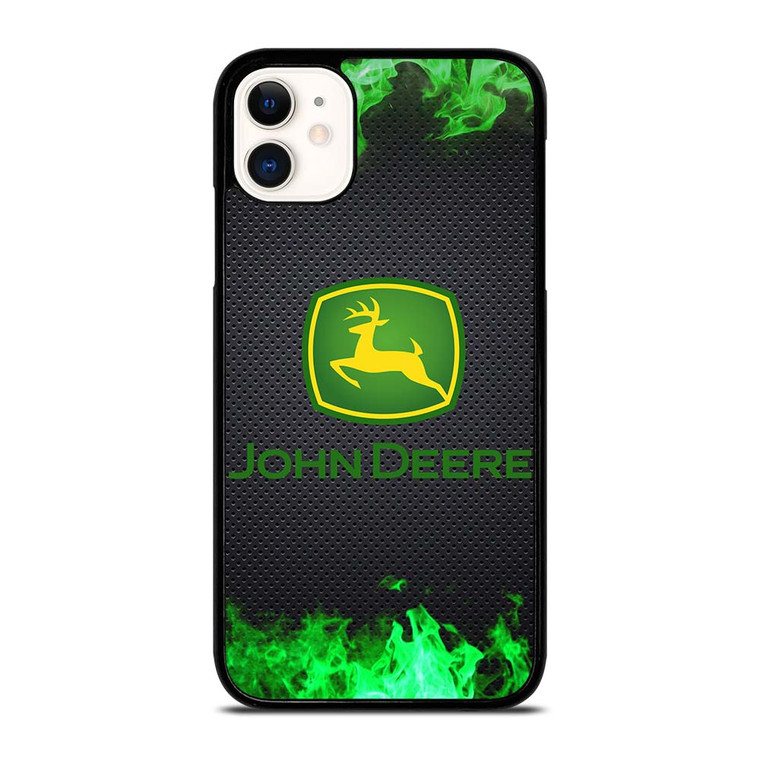 JOHN DEERE TRACTOR LOGO GREEN FIRE iPhone 11 Case Cover