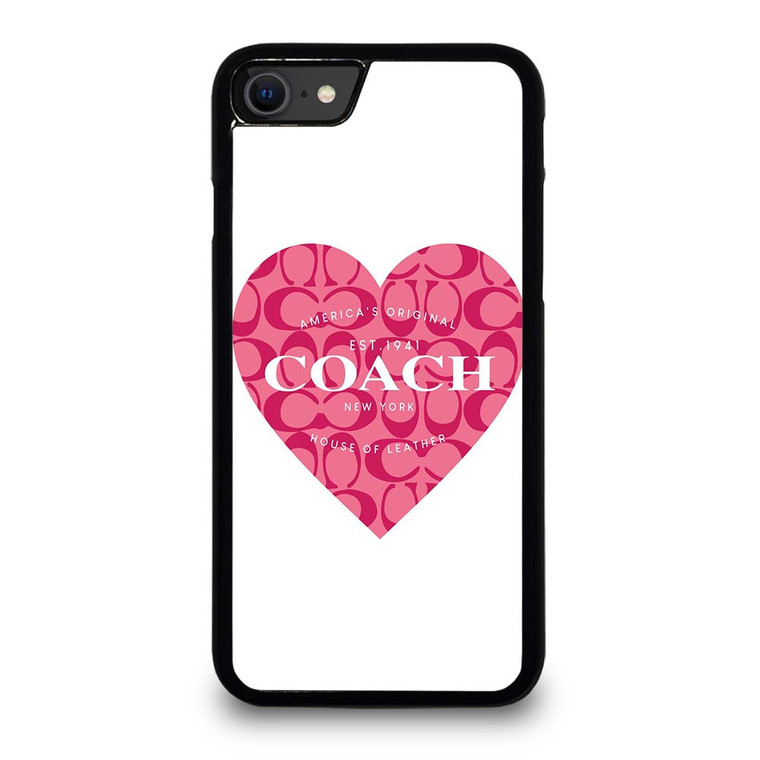 COACH NEW YORK PINK HEART iPhone SE 2020 Case Cover
