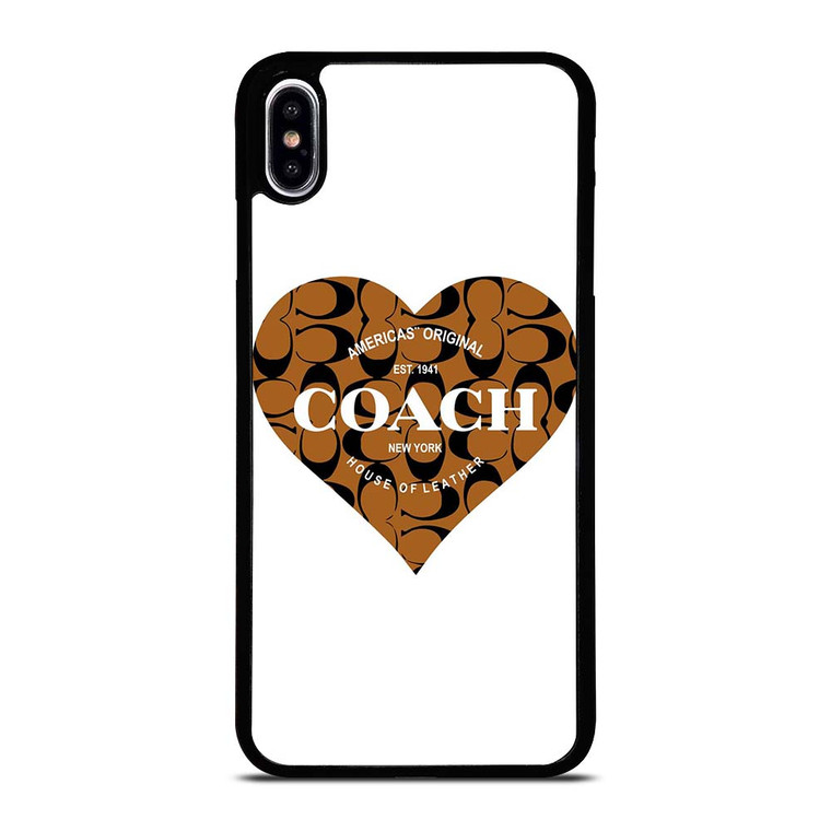 COACH NEW YORK BROWN HEART iPhone XS Max Case Cover