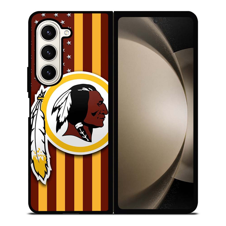 WASHINGTON REDSKINS LOGO USA FLAG Samsung Galaxy Z Fold 5 Case Cover
