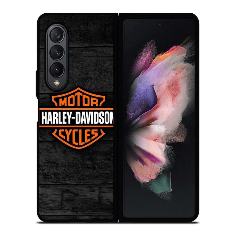 HARLEY DAVIDSON MOTORCYCLE WOODEN LOGO Samsung Galaxy Z Fold 3 Case Cover