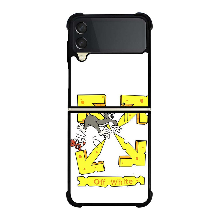 OFF WHITE TOM AND JERRY Samsung Galaxy Z Flip 3 Case Cover OFF WHITE TOM AND JERRY Samsung Galaxy Z Flip 3 Case Cover