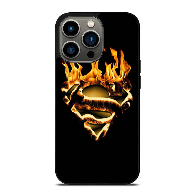 SUPERMAN LOGO FIRE iPhone 13 Pro Case Cover
