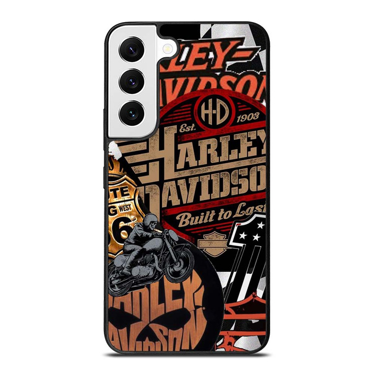 HARLEY DAVIDSON MOTORCYCLE LOGO COLLAGE Samsung Galaxy S22 Case Cover