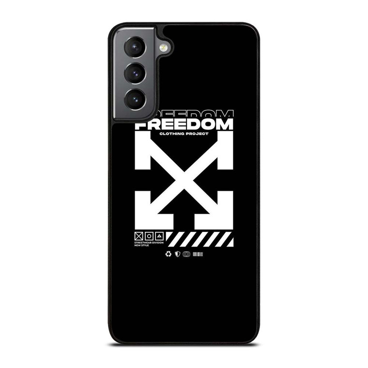 OFF WHITE CLOTHING FREEDOM Samsung Galaxy S21 Plus Case Cover