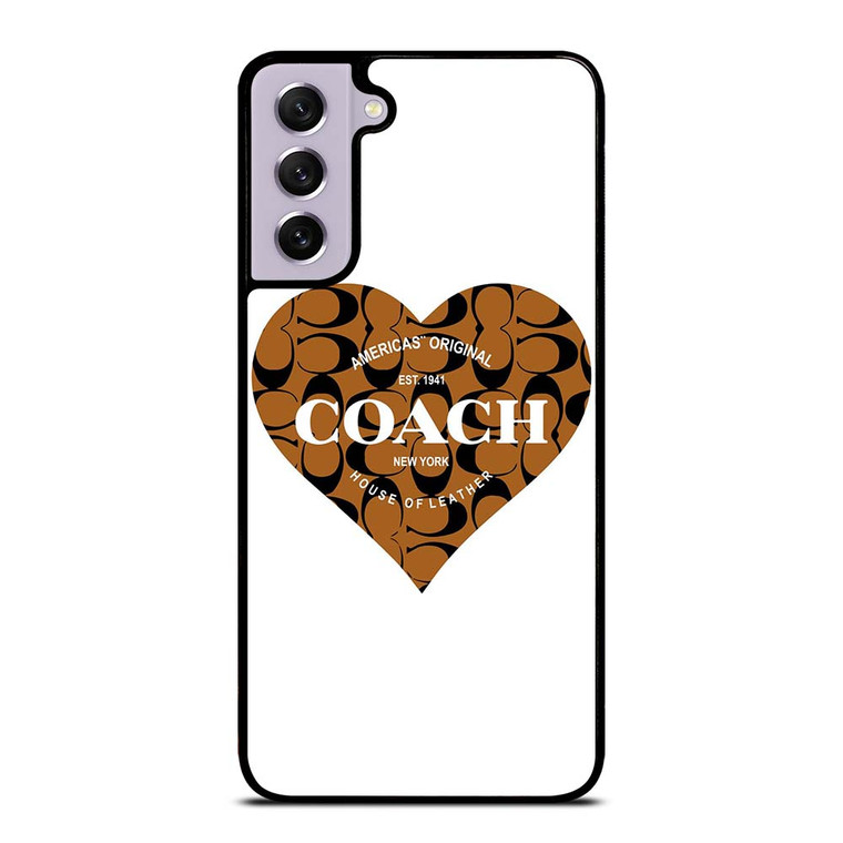 COACH NEW YORK BROWN HEART Samsung Galaxy S21 Case Cover