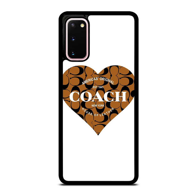 COACH NEW YORK BROWN HEART Samsung Galaxy S20 Case Cover