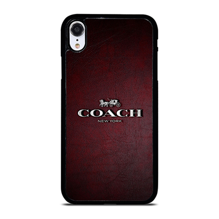 COACH NEW YORK LOGO LEATHER iPhone XR Case Cover