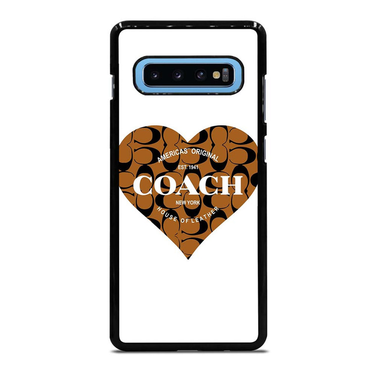 COACH NEW YORK BROWN HEART Samsung Galaxy S10 Plus Case Cover