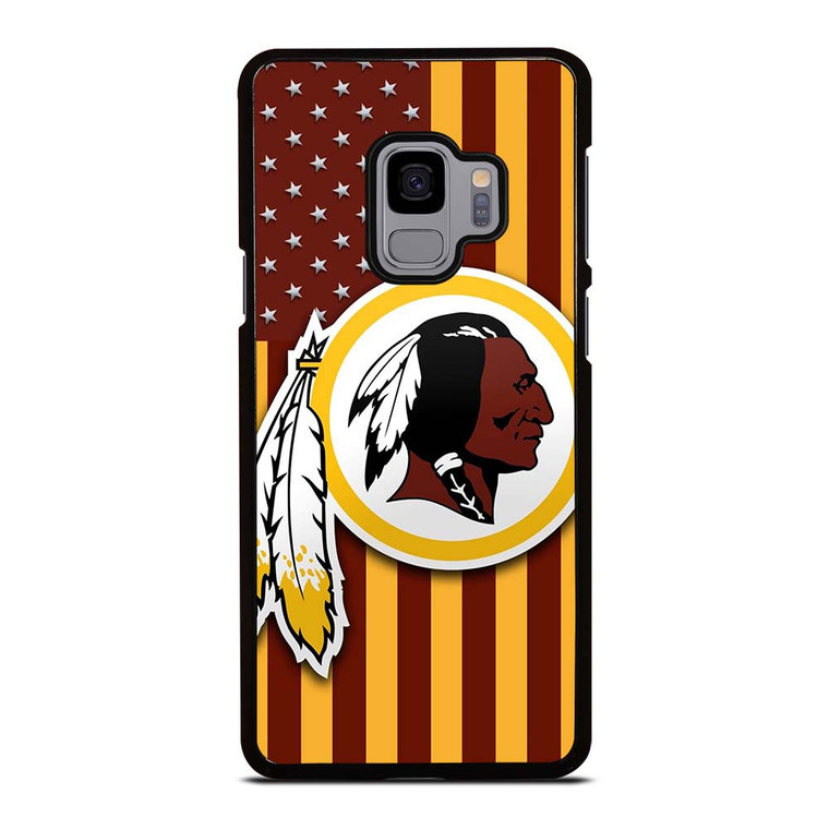WASHINGTON REDSKINS LOGO USA FLAG Samsung Galaxy S9 Case Cover