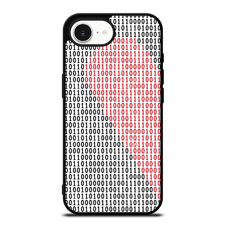 BINARY CODE HALF HEART PATTERN iPhone 16e Case Cover