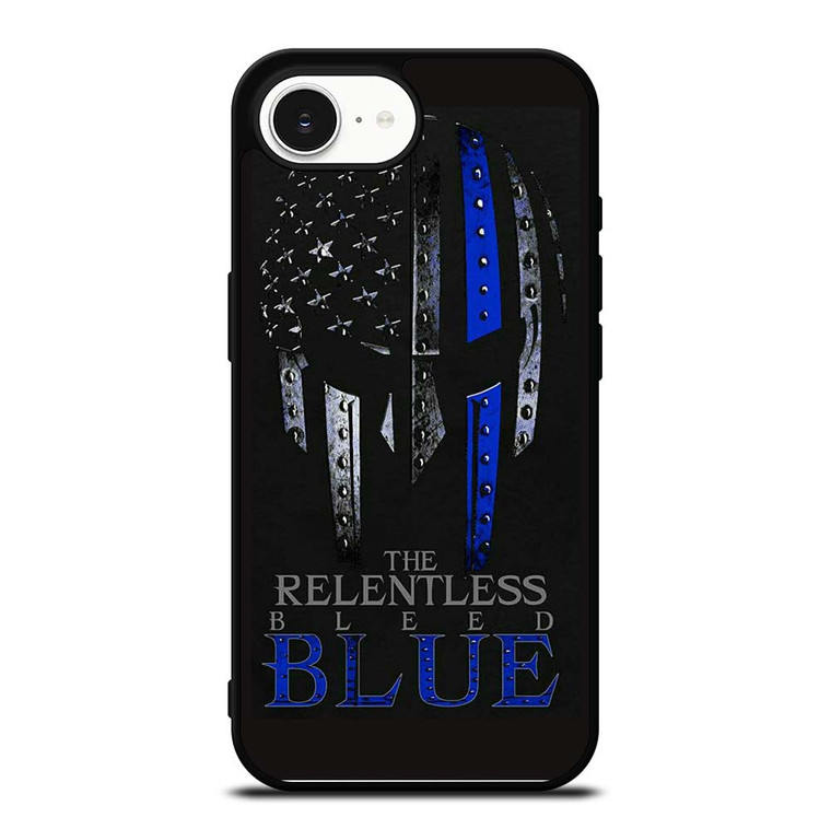 BLUE LINE POLICE WARRIOR SKULL iPhone 16e Case Cover