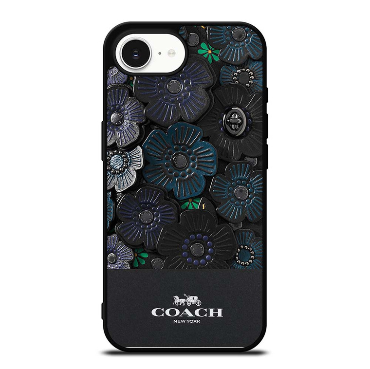 COACH NEW YORK BLACK TEA ROSE iPhone 16e Case Cover