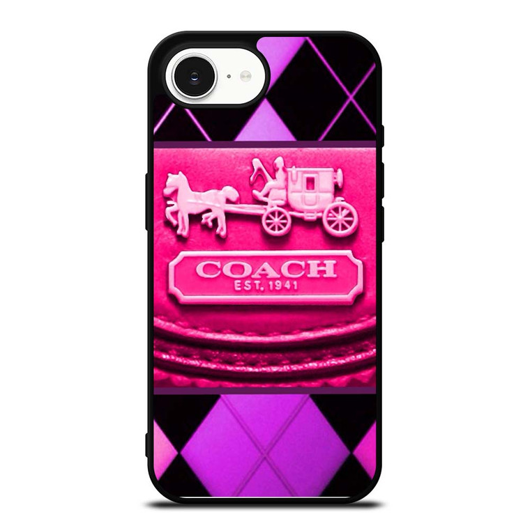 COACH NEW YORK PURPLE PINK LOGO iPhone 16e Case Cover