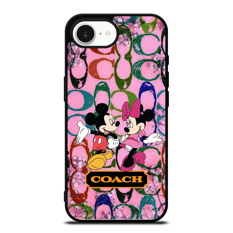 COACH PINK FLOWER MICKEY MINNIE iPhone 16e Case Cover
