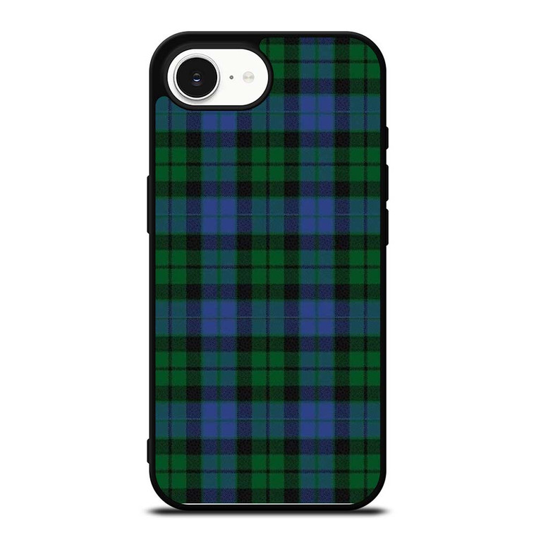 GREEN BLUE TARTAN PLAID PATTERN iPhone 16e Case Cover