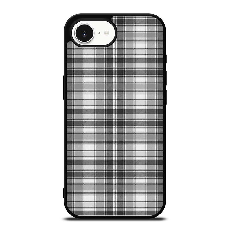 GREY CHECK FABRIC TEXTURES iPhone 16e Case Cover