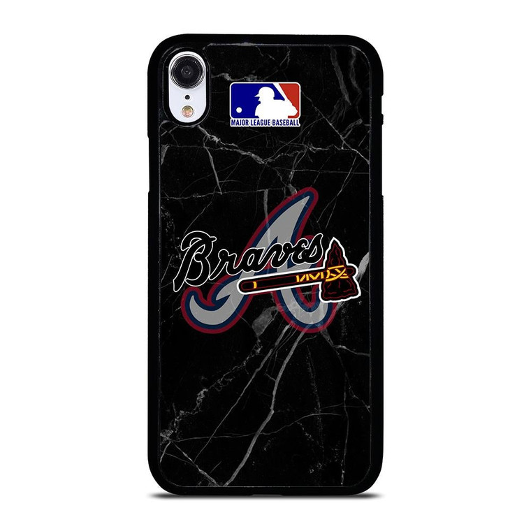ATLANTA BRAVES BLACK MARBLE LOGO iPhone XR Case Cover