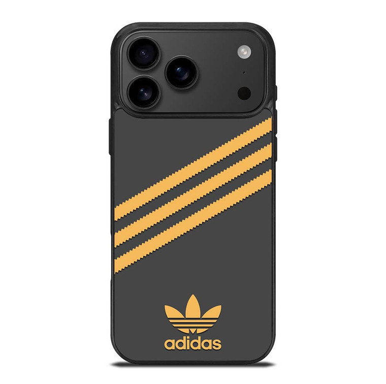 ADIDAS ORIGINALS STRIPES BLACK ORANGE iPhone 17 Pro Max Case Cover
