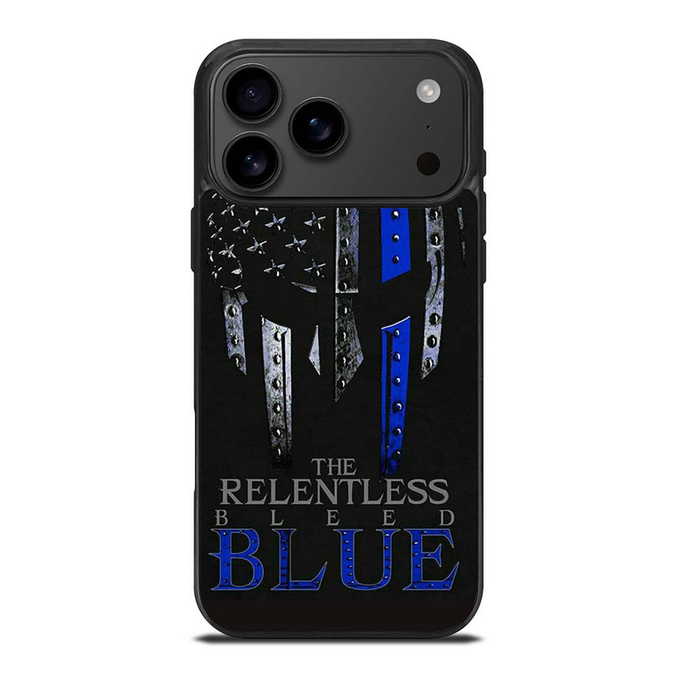 BLUE LINE POLICE WARRIOR SKULL iPhone 17 Pro Max Case Cover